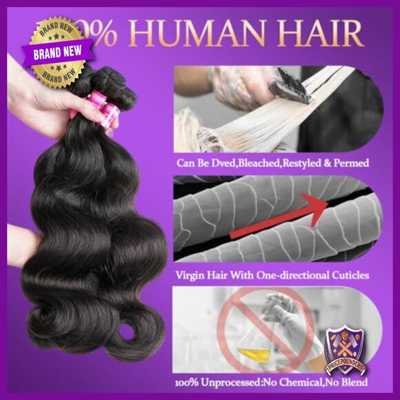 Human Hair Weave Bundles with Lace Closure 14 16 18 Inch Brazilian Virgin main image 7